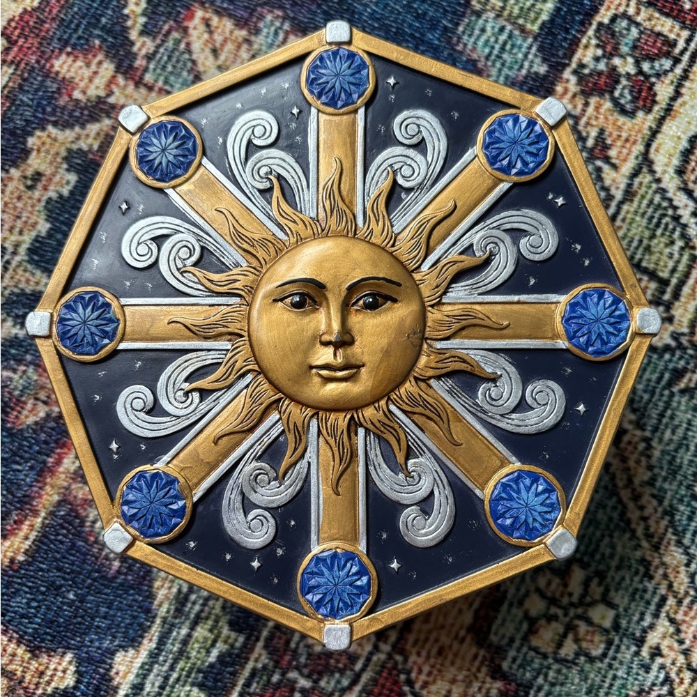 celestial tarot card holder box - heavy resin